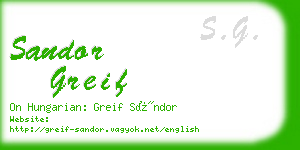 sandor greif business card